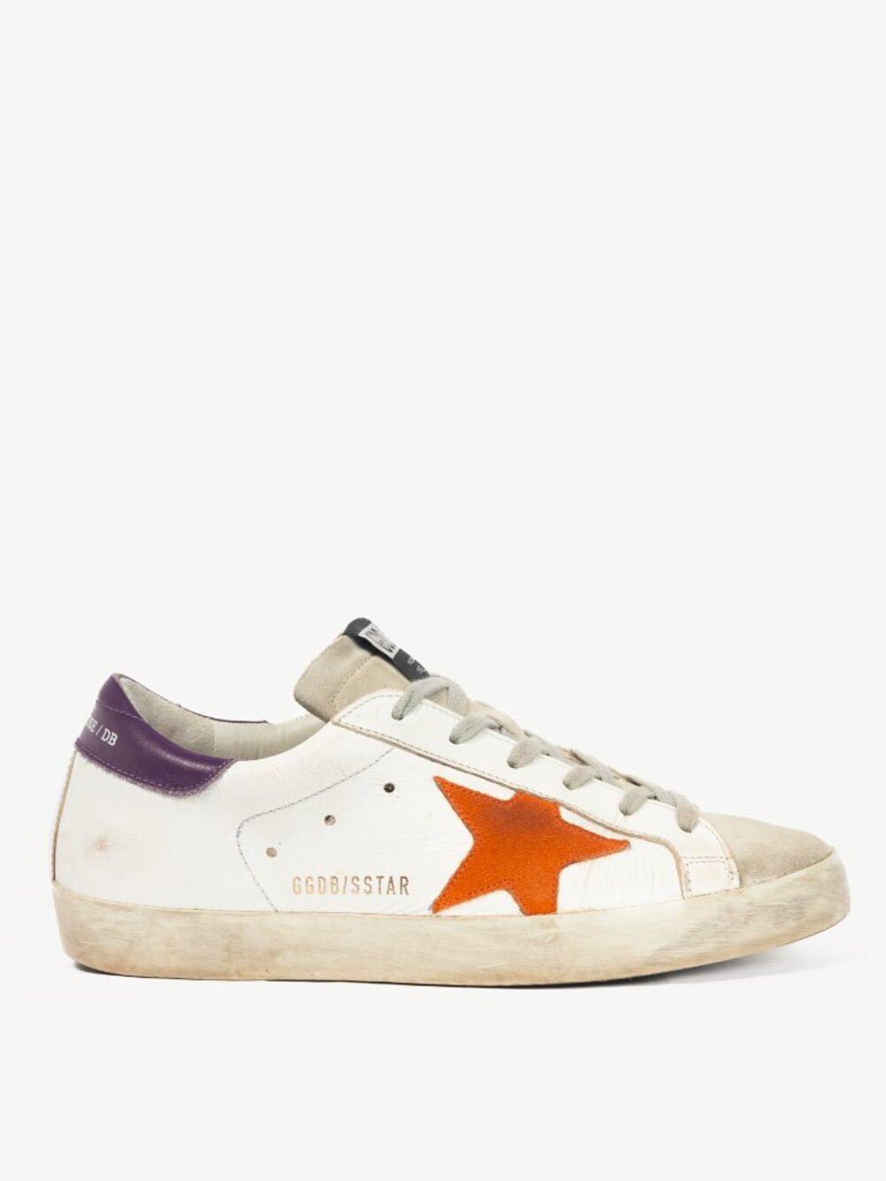 Golden Goose Super-Star White Suede-Trim Lace-Up Sneakers
